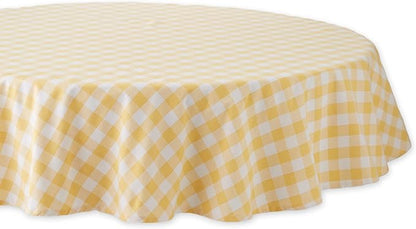DII Checkered Tabletop Collection 100% Cotton, Machine Washable, Tablecloth by DII