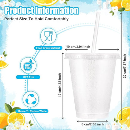 24 Pcs Plastic Tumblers with Lids and Straws, Reusable Cups with Lids Plastic - Image 3