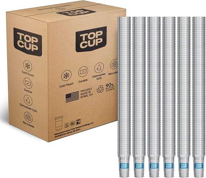 Top Cup – 12 Ounce, Reusable Aluminum Party Cups | Cold-Holding, Recyclable by TopCup