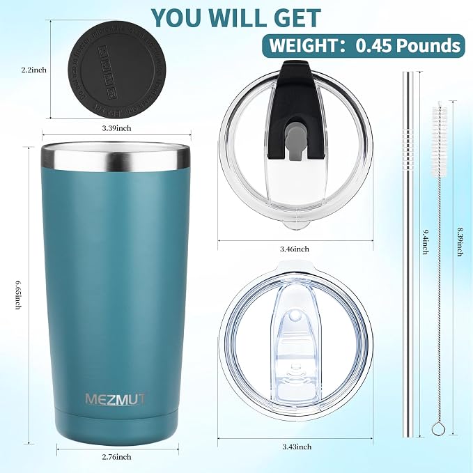 MEZMUT 20oz Insulated Tumbler Travel Coffee Mug - Image 3