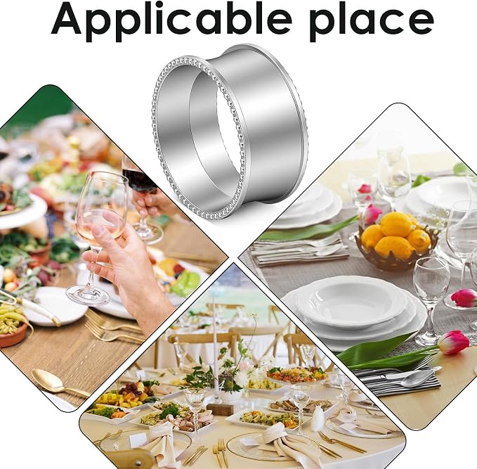24 Pcs Bead Side Napkin Rings, Dinner - Image 7