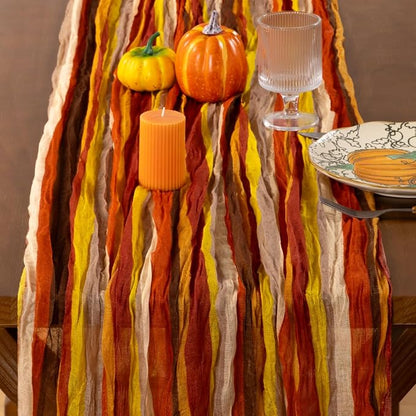 Cheesecloth Table Runner Summer Boho Wedding Shower Party Home Decor | Fall - Image 4