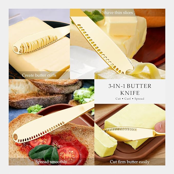 Stainless Steel Butter Spreader Knife - 3 in 1 - Image 3