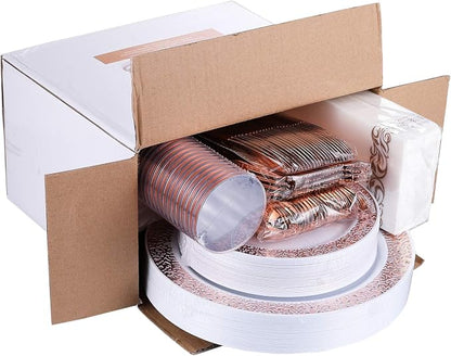 FOCUSLINE 175 Ct Rose Gold Dinnerware Set - Image 7