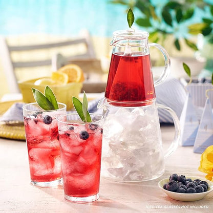 Tea Forte Tea Over Ice Steeping Pitcher Set, 2 Piece | Steeping Lidded Pitchers - Image 2