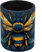 Leather Pen Holder for Desk, Bee Pencil Cup Pen Organizer Makeup Brush Holder by Unknown