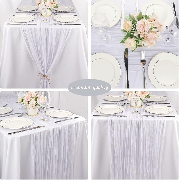 12 Pack 13Ft Cheesecloth Table Runner 35x157 Inch Boho Gauze Table Runner - Image 5