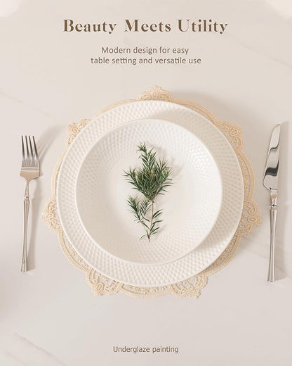 Dinnerware sets plates and bowls sets modern plates,Ceramic Dinnerware Sets,12 Pieces Porcelain Lightweight Plates,Scratch Resistant Dish Set (style - 11, 4 - Set (12pcs))