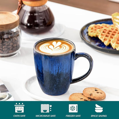 vancasso STARRY Ceramic Coffee Mug Set of 6, 16 Oz Tea Cups - Image 4