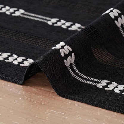 Artoid Mode Black Farmhouse Embroidered Hollow Table Runner, Seasonal Halloween - Image 5