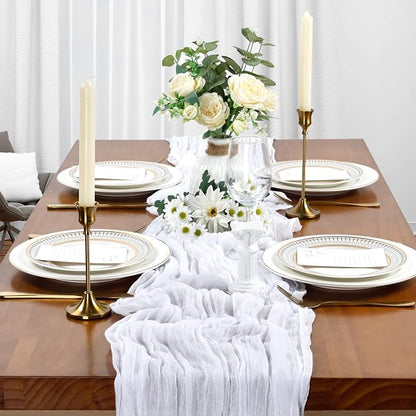 10 Pack 17 x 108 Inch White Table Runner Cheesecloth | Gauze Cheese Cloth - Image 3