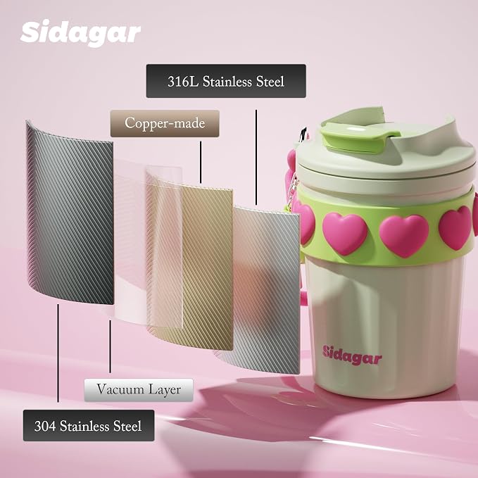 SDGA+ 12 oz Travel Coffee Mug Spill Proof Leak Proof, Stainless Steel Thermal - Image 8