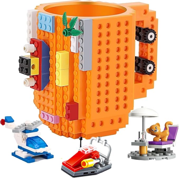 DEEXITO Build on Brick Coffee Mugs, Creative DIY Kids Party Cups by DEEXITO