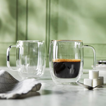 ZWILLING Sorrento Plus 2-pc Double-Wall Espresso Glass Mug Set - Image 2