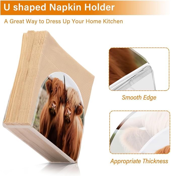Napkin Holder, Highland Cows Napkin Holder - Image 3