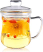 CNGLASS Glass Tea Cup with Removable Infuser and Lid, 10oz Thickened Glass by CNGLASS