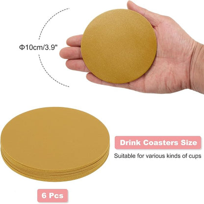 uxcell Round Drink Coasters Set of 6 Dual Sided Non-Slip Non-Stick Waterproof - Image 2