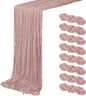8 Pack Dusty Pink Cheesecloth Table Runner 20 x 120 inch Gauze Table Runners 10 by ACSUIT