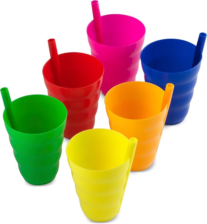 JoyServe 10 Oz Kids Cups with Built-In Straws BPA-Free Tumblers | Stackable - Image 8