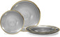" OCCASIONS " 50 Plates Pack (25 Guests)-Wedding Party Disposable Plastic Plate Set -25 x 10'' Dinner + 25 x 7'' Salad & Dessert plates (Belize in Black & Gold)
