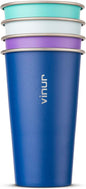 Stainless Steel Cups-20 oz Colorful Stackable Metal Drinking Glasses 4 Pcs | 20 by Vinur
