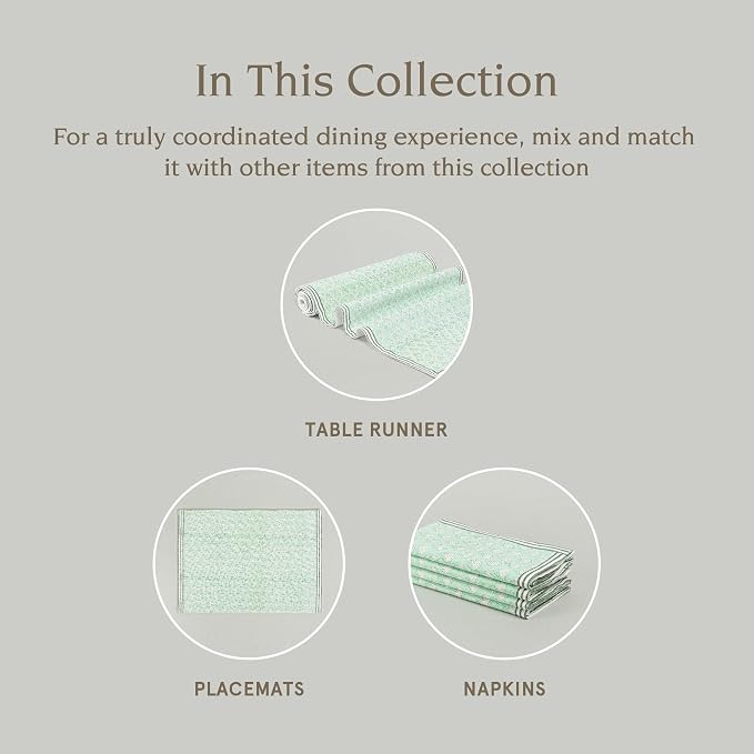 Over&Back 18x108 Hand-Blocked Printed Cotton Table Runner - Image 4