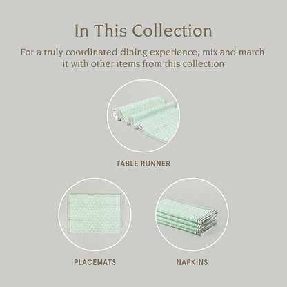 Over&Back 18x108 Hand-Blocked Printed Cotton Table Runner - Image 4