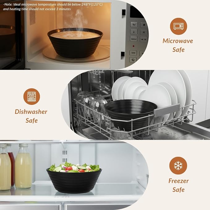 6 PCS Large Bowl Set, Lightweight and Unbreakable Wheat Straw Bowls - Image 6