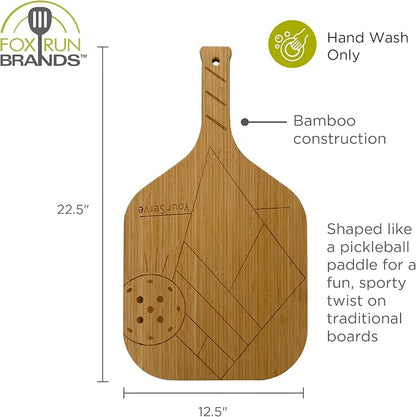 Fox Run Your Serve Pickleball Paddle Charcuterie Board, 22.5" x 12.5" Board | - Image 4