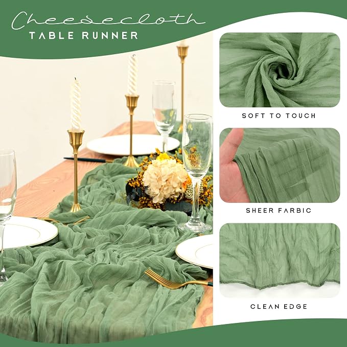12 Pack Cheesecloth Table Runner 35 x 72 inch Long Boho Cheese Cloth Table - Image 4