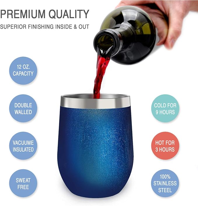 CHILLOUT LIFE 12 oz Stainless Steel Wine Tumbler - Image 3
