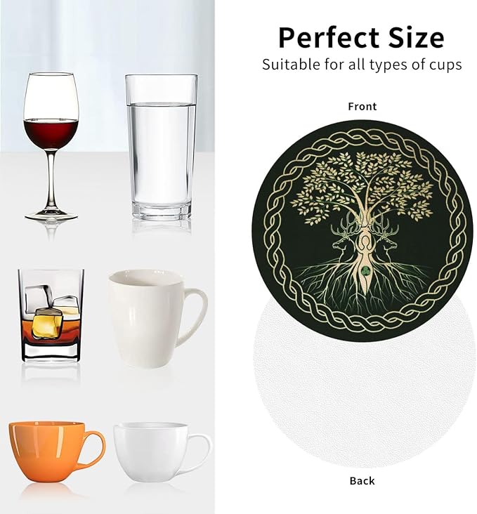 Norse Viking Wicca Yule Yggdrasil Coasters Set of 6 Coasters - Image 9