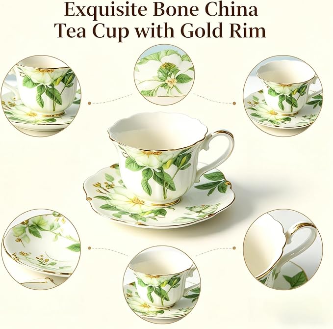 Vintage Floral Tea Cup and Saucer Set - Image 8