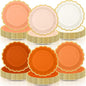 96 Pcs Beige-orange Peach Fall Paper Plates 9 Inch Gradient Scalloped Paper Disposable Dinner Dessert Plates for Birthday Wedding Bridal Party Supplies, 6 Colors