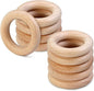 FoDau770 10pcs Natural Beech Wooden Rings, Unfinished Solid Wood Rings Heavy by FoDau770