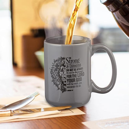 Christian Art Gifts Lion Gray Ceramic Coffee Mug – 14 oz. Microwave and - Image 5