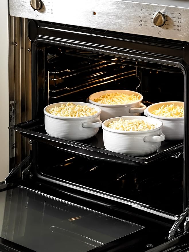 LE TAUCI Soup Bowls with Handles - 22 oz Lead-Free Ceramic French Onion Crocks - Image 3