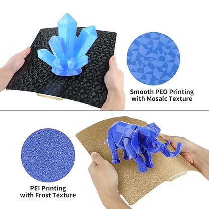PEO+PEI Build Plate for Bambu Lab X1C/X1/P1P/P1S/P2S/A1, 257x257mm Double Sided PEO+PEI Spring Steel Bed Plate Flexible Textured Print Bed for Bambulab 3D Printers