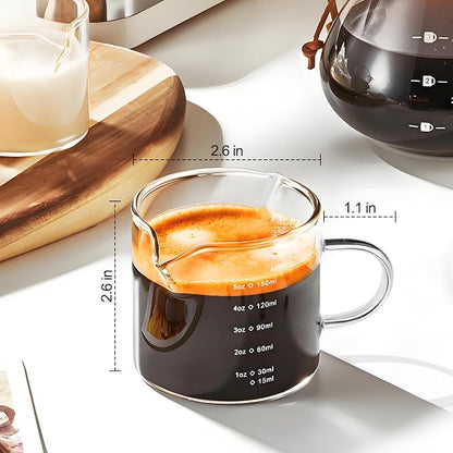 QUMMFA 5OZ Espresso Cups, Double Spouts Espresso Shot Cups - Image 3