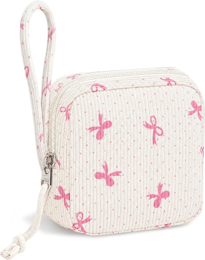 Corduroy Period Pouch Women Cute Sanitary Pad Pouch by CetyVoyie