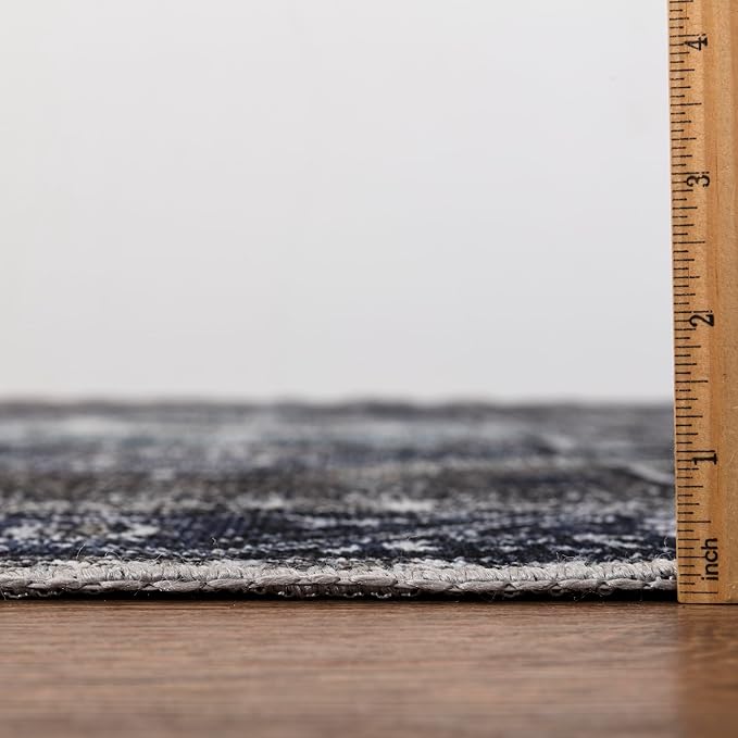Keen Home Design 2x12 Rug - Machine Washable Runner Rug with Non-Slip Backing, Ideal for Hallway, Entryway, Kitchen, Laundry Room - Vintage, Easy Clean, Durable, Low Pile - (2'6" x 12')