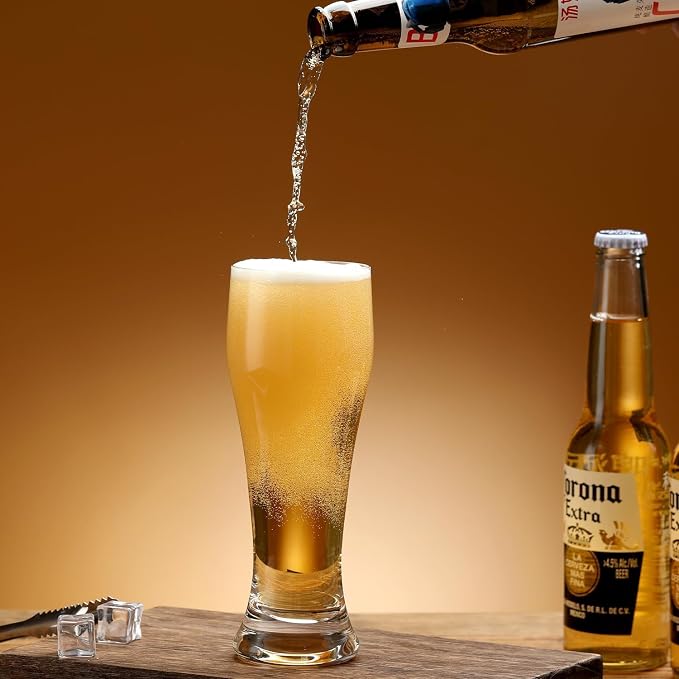 Wlasss Beer Glasses Set of 6, 15 oz Glasses Drinking Set, Craft Pint Glasses - Image 4