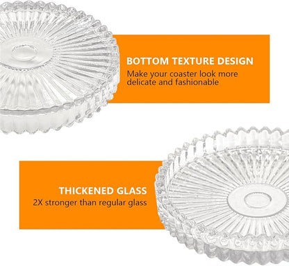 VIBRATITE 4 Inch Glass Coasters Set of 4, Crystal-Like Appearance - Image 3