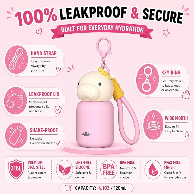 4.1oz Mini Insulated Water Bottle, Portable Coffee Cup, Small Travel Cup Vacuum - Image 7