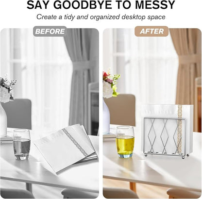 Napkin Holder for Table, Modern Metal Stand for Kitchen Counter | Raised metal - Image 3