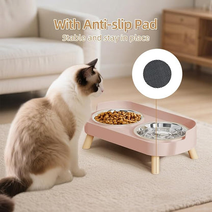 Elevated Cat Bowl, Raised Cat Food and Water Bowl Set - Image 5