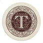 Thirstystone Monogram Round Natural Sandstone Coaster 4 Pack | 4" Diameter by Thirstystone