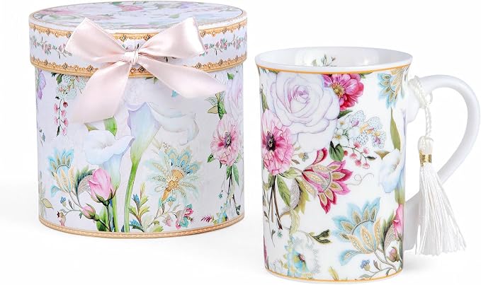STP GOODS Porcelain Tea/Coffee Cup in Gift Box Fine Porcelain Coffee Cup Tea by STP-Goods