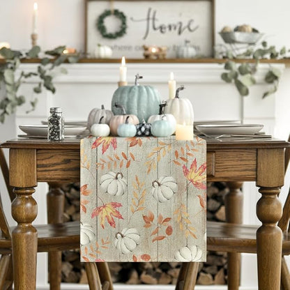 Artoid Mode 210 GSM Fall Table Runner 13x60 Inch Home Party Decor | Pumpkins - Image 2