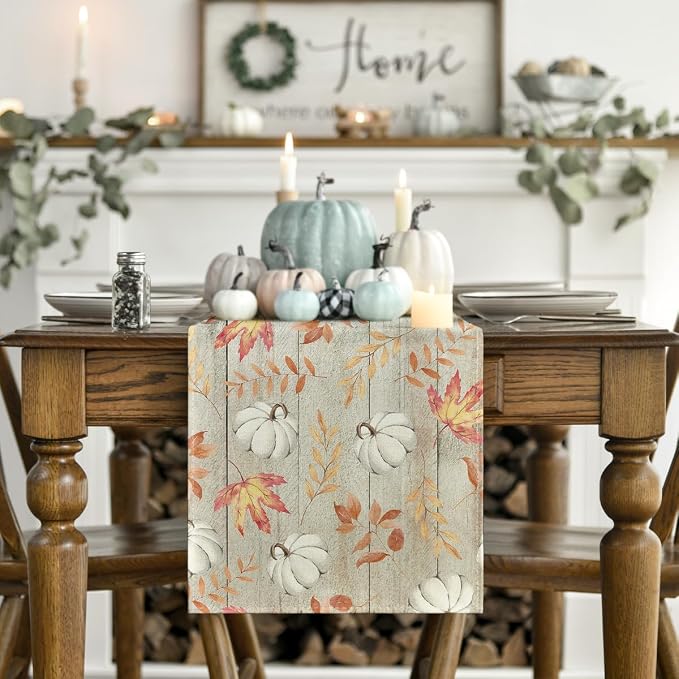 Artoid Mode 210 GSM Fall Table Runner 13x90 Inch Home Party Decor | Pumpkins - Image 2